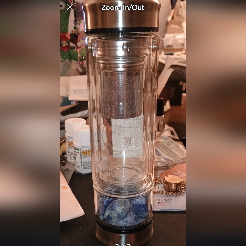 Elegant Glass Infuser with Silver Accents